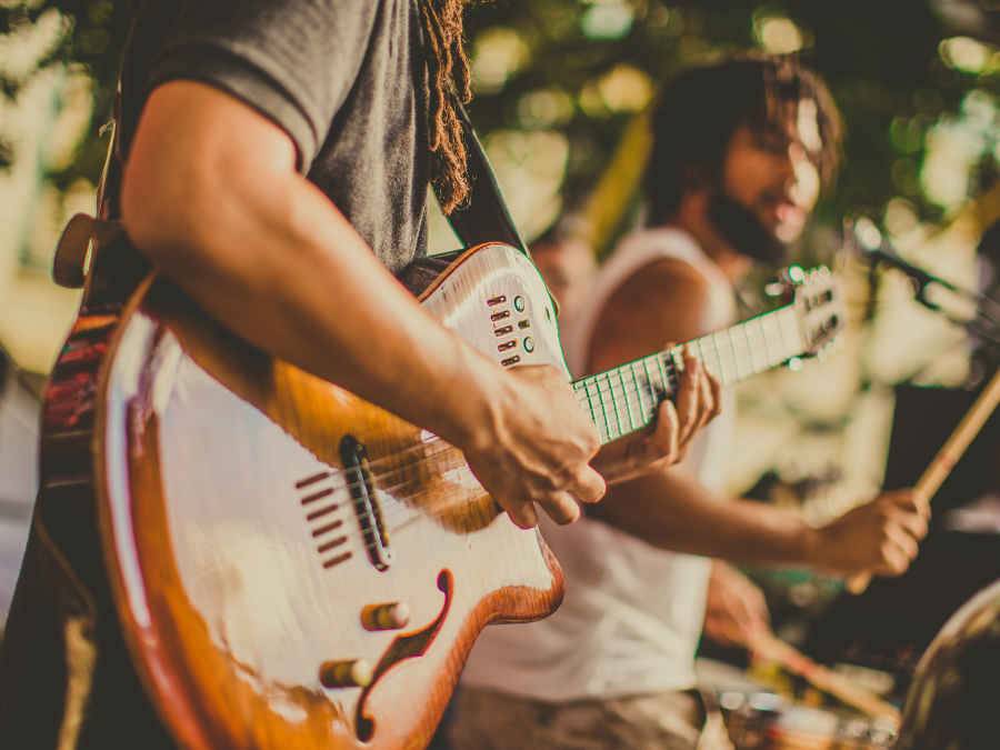 man playing the guitar