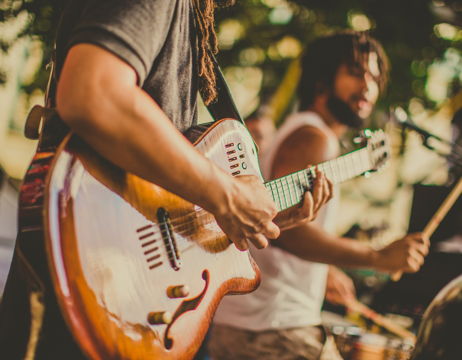 man playing the guitar